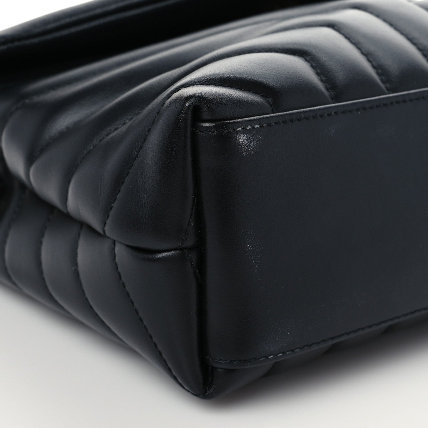 Saint Laurent Calfskin Y Quilted Monogram Small Loulou Chain Satchel Black 7 of 8