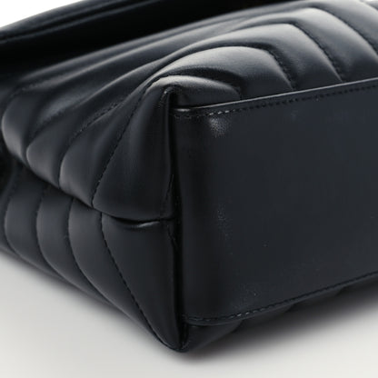 Saint Laurent Calfskin Y Quilted Monogram Small Loulou Chain Satchel Black 7 of 8