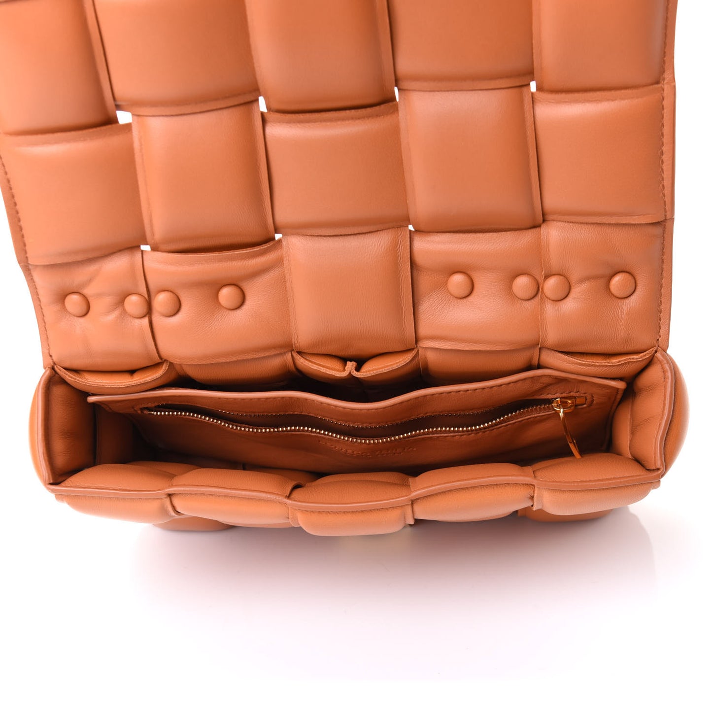 Lambskin Maxi Intreccio Padded Chain Cassette Crossbody Bag Clay