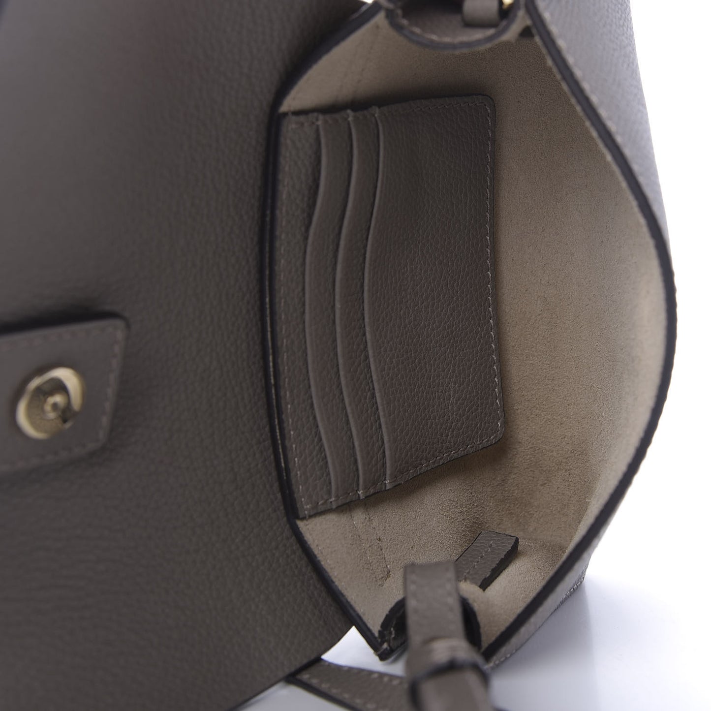 Grained Calfskin Lambskin Mini Faye Shoulder Bag Motty Grey