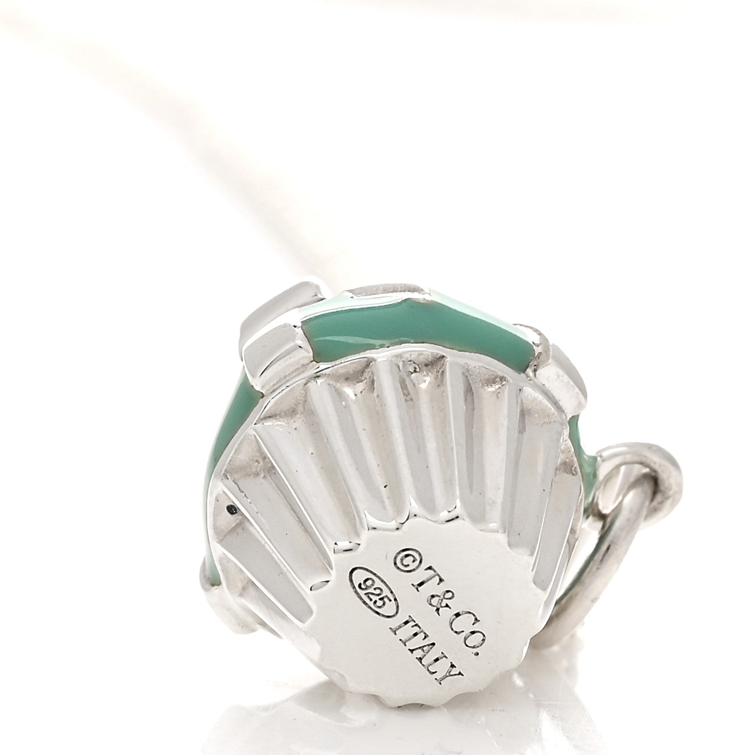 Tiffany Sterling Silver Enamel Gift Box Cupcake Charm Necklace Blue 4 of 4
