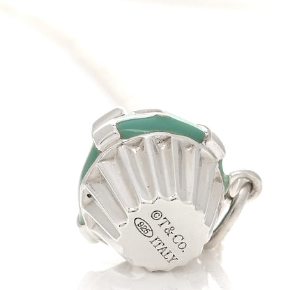 Tiffany Sterling Silver Enamel Gift Box Cupcake Charm Necklace Blue 4 of 4