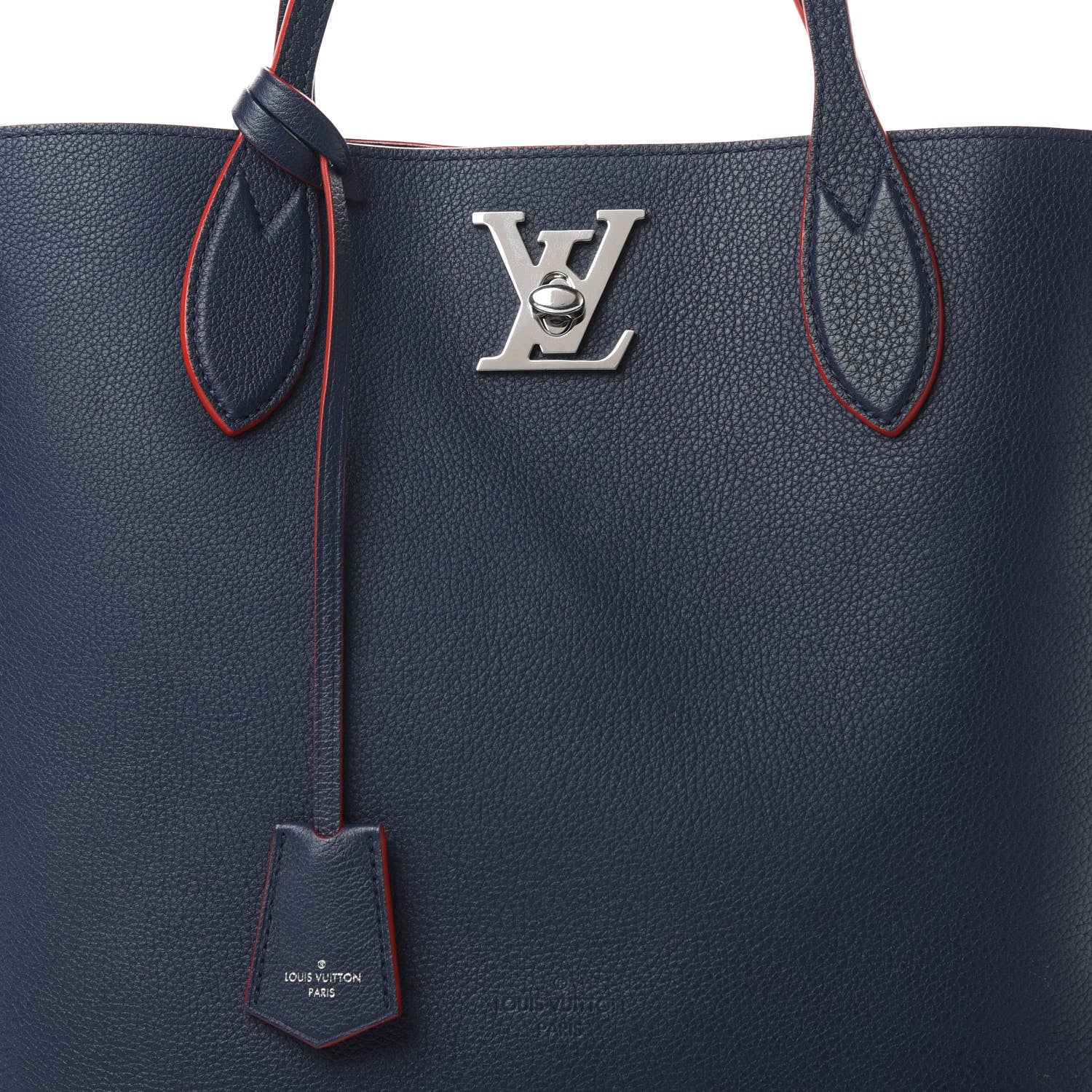 Louis Vuitton Calfskin Lockme Go Tote Marine Rouge 9 of 14
