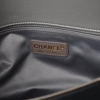 Chanel Calfskin Quilted Stitch Triptych Tote Grey 8 of 10