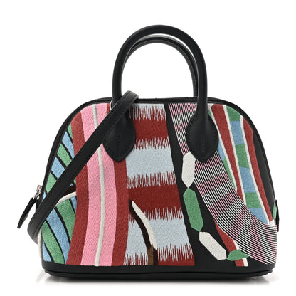 Hermes Swift Embroidered La Selle Imaginaire Mini 1923 Bolide Marron Vert Bleu Black 1 of 12