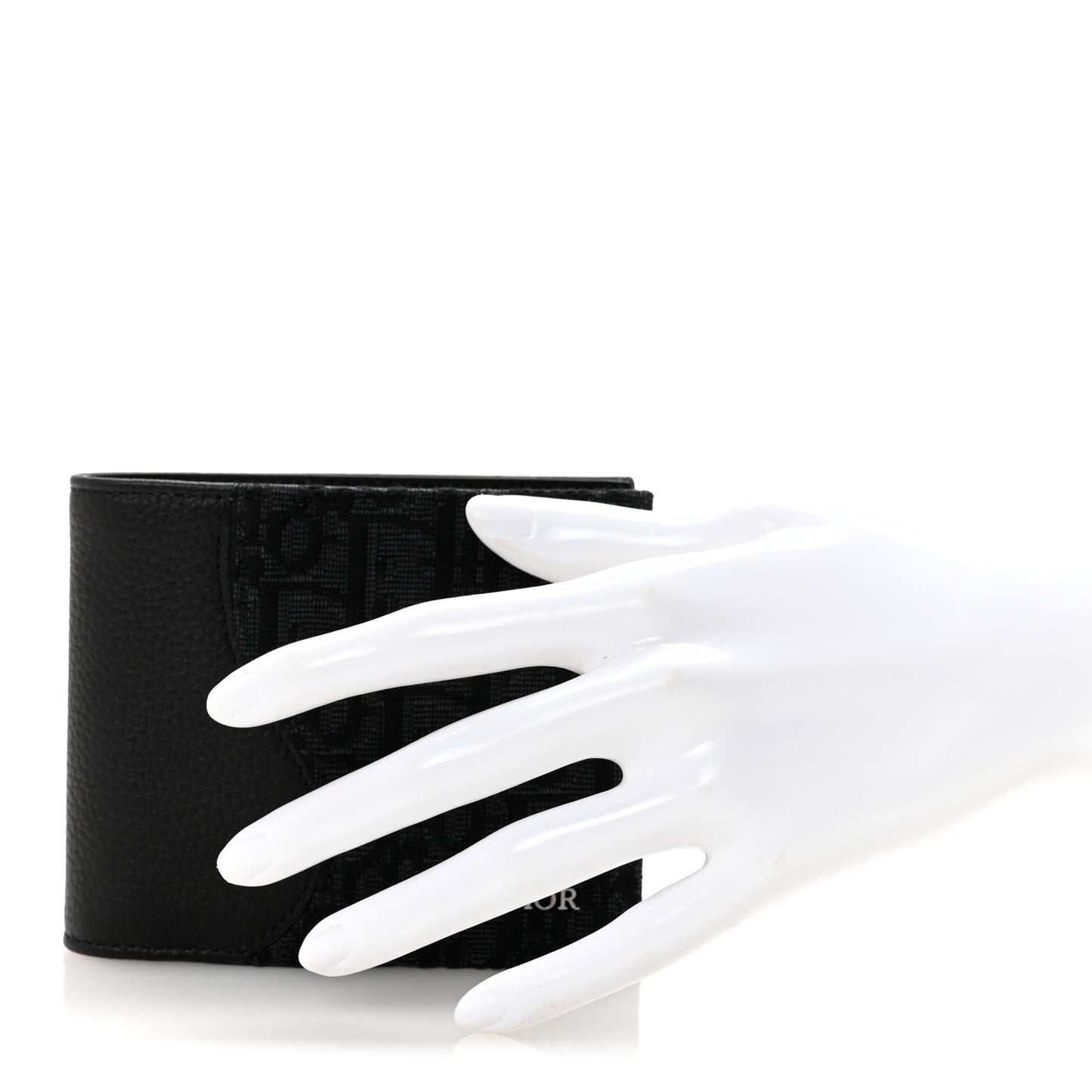 Oblique Calfskin Saddle Bifold Wallet Black