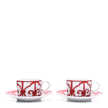Hermes Porcelain Balcon du Guadalquivir Tea Cup and Saucer Set of 2 1 of 9