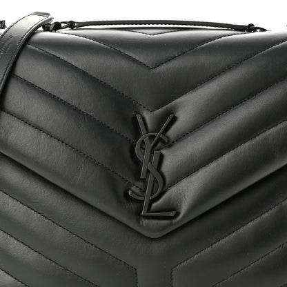 Saint Laurent Calfskin Y Quilted Monogram Monochrome Medium Loulou Chain Satchel Black 8 of 11