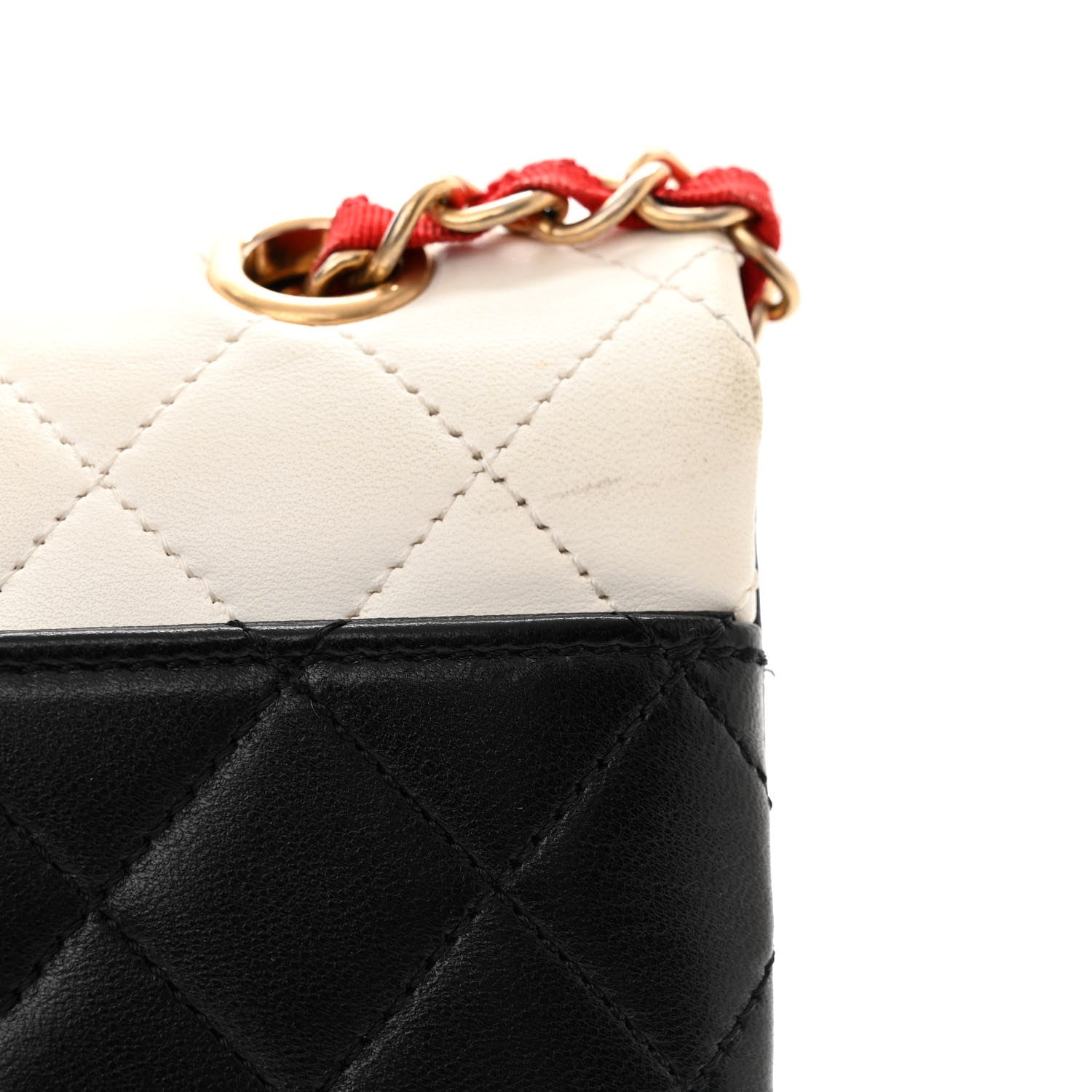 Chanel Lambskin Quilted Colorblock Pagoda Flap Black White Red Navy 14 of 15