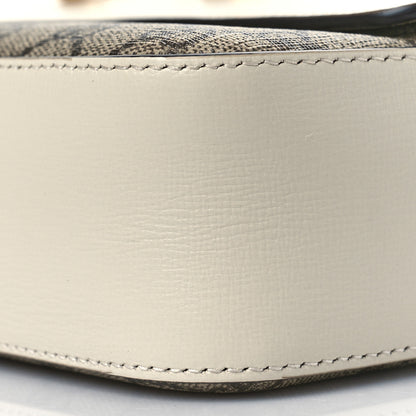 Gucci GG Supreme Monogram Small Horsebit 1955 Shoulder Bag Beige Mystic White 9 of 9