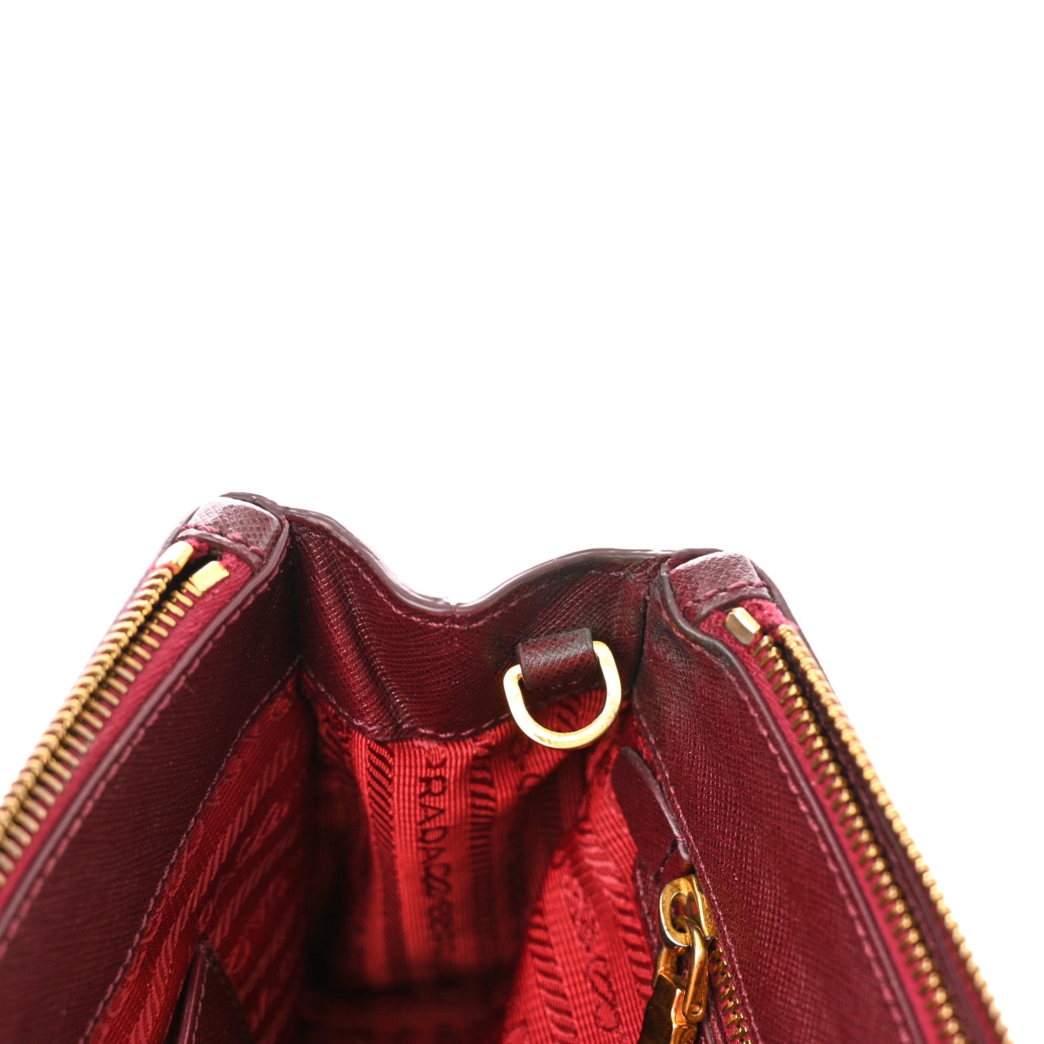 Prada Saffiano Mini Galleria Double Zip Tote Granato 14 of 18