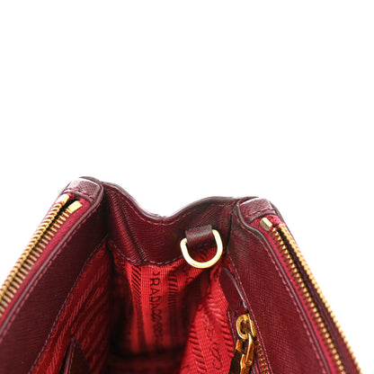 Prada Saffiano Mini Galleria Double Zip Tote Granato 14 of 18
