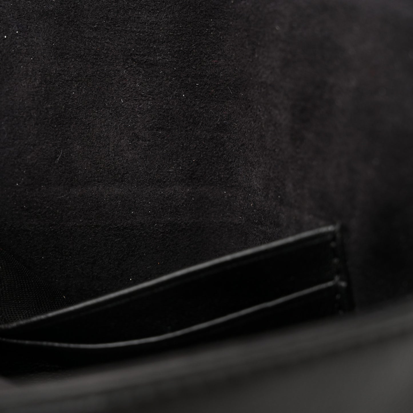 Lambskin Studded Heart Micro Baguette Black
