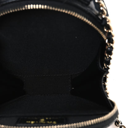 Chanel Caviar Quilted Round Handle With Care Vanity With Chain Black 5 of 10