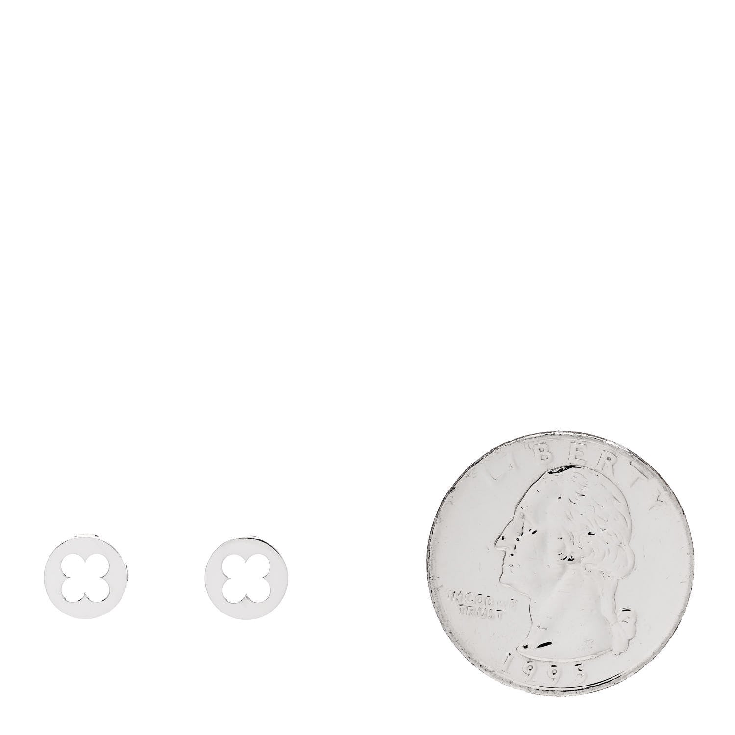 Louis Vuitton 18K White Gold Empreinte Ear Studs Earrings 2 of 5