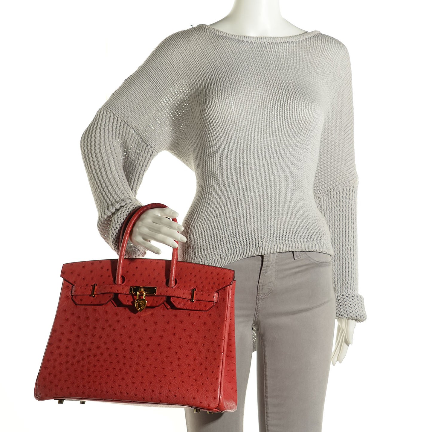 Ostrich Birkin 35 Rouge Vif
