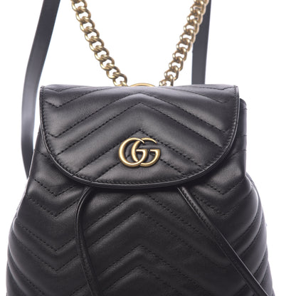 Gucci Calfskin Matelasse GG Marmont Flap Backpack Black 9 of 9