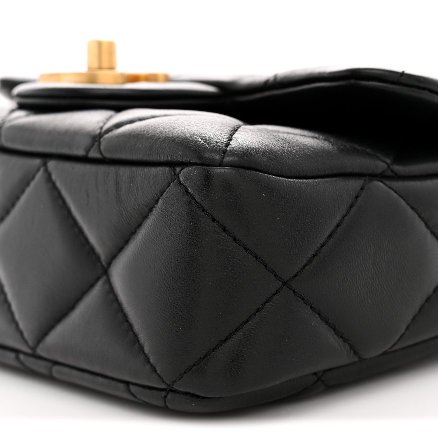 Chanel Lambskin Enamel Quilted Mini Pending CC Square Flap Black 10 of 10
