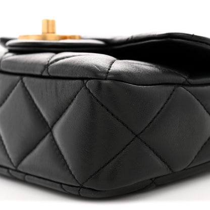 Chanel Lambskin Enamel Quilted Mini Pending CC Square Flap Black 10 of 10