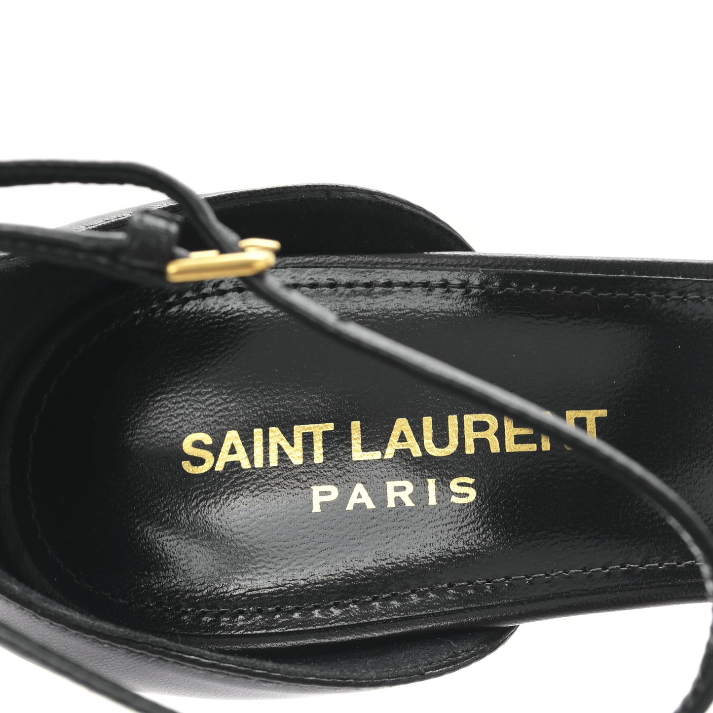 Calfskin Amber 105 Ankle Strap Sandals 41 Black