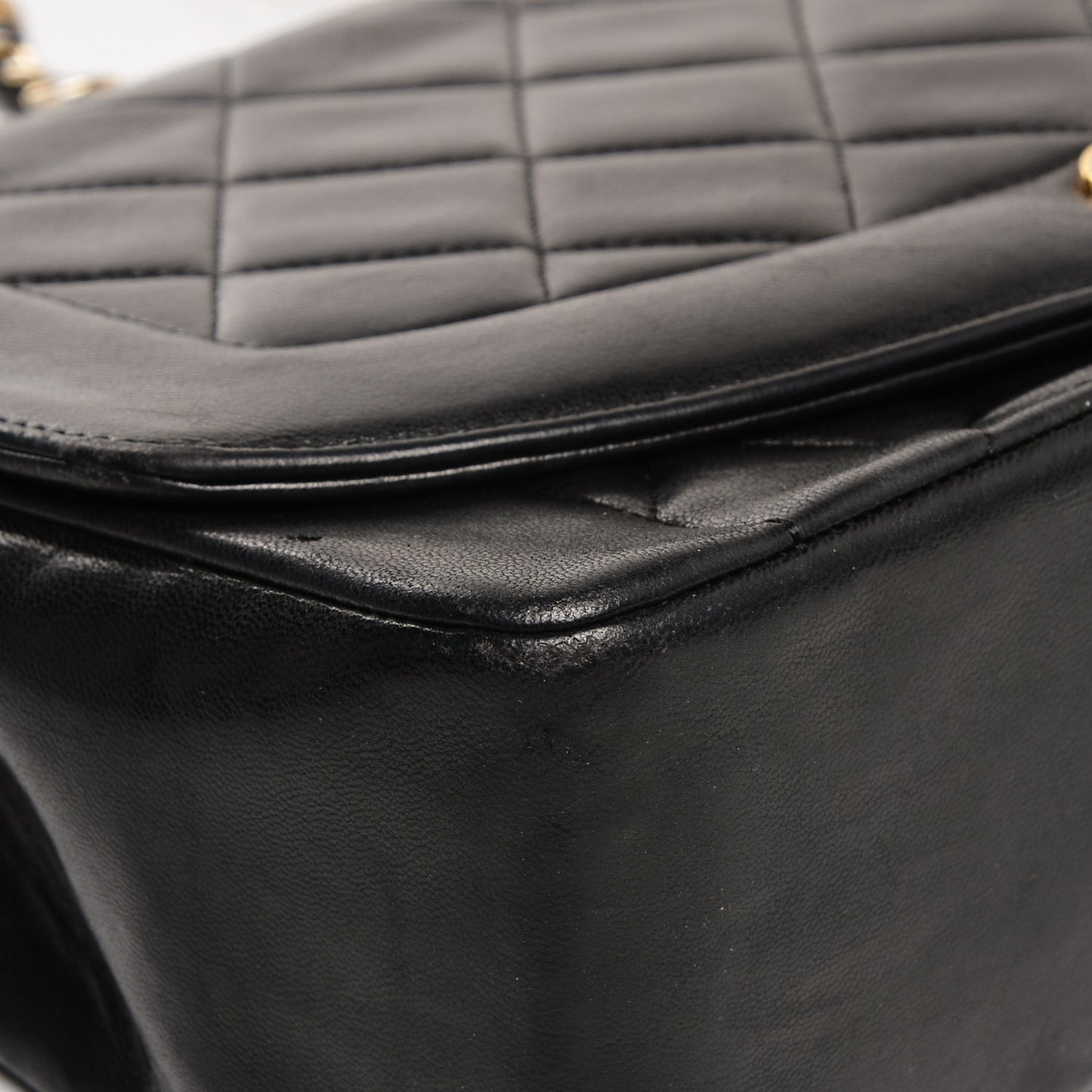 Lambskin Quilted Medium Single Flap Black