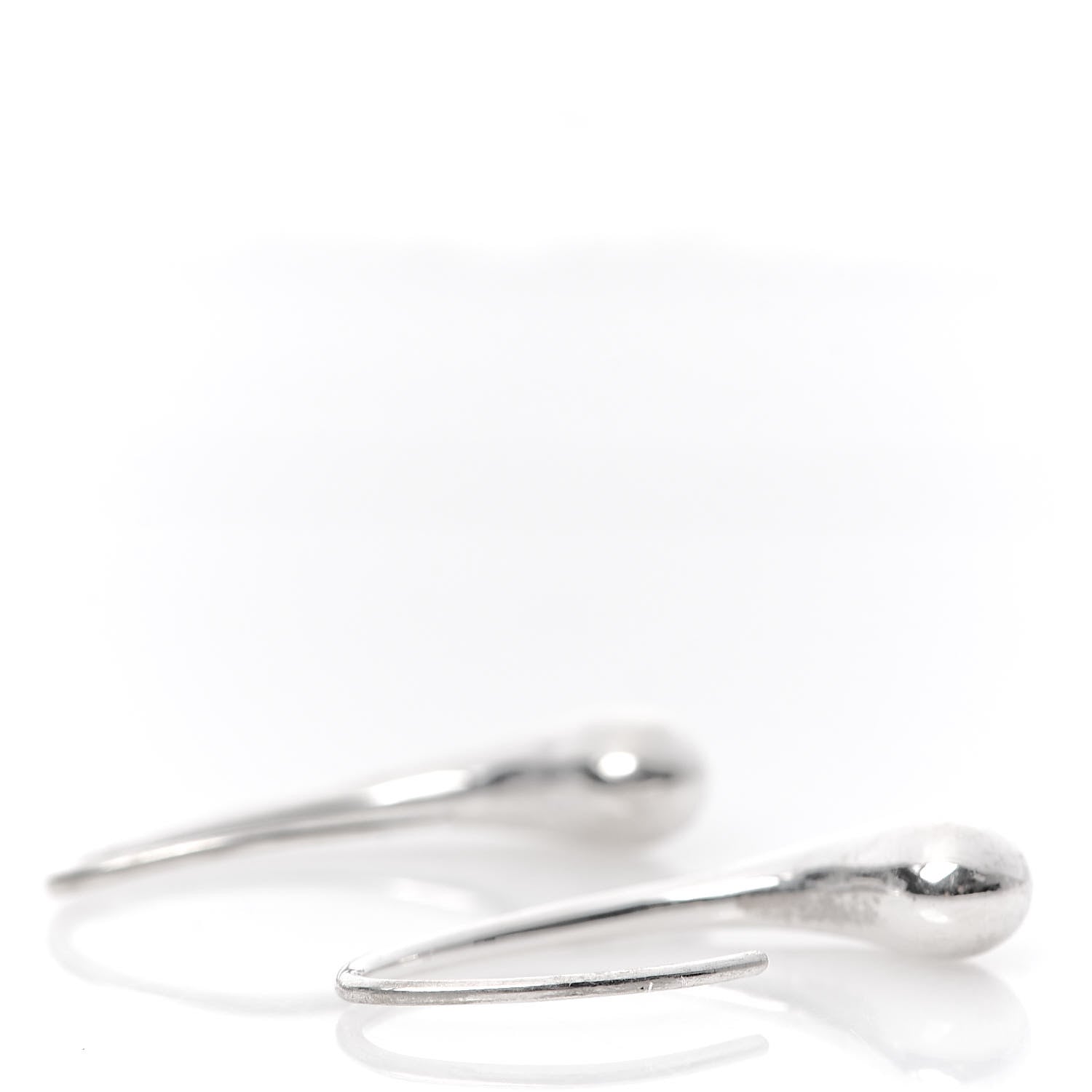 Tiffany Sterling Silver Elsa Peretti Teardrop Hoop Earrings 3 of 4