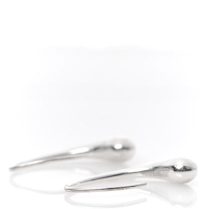 Tiffany Sterling Silver Elsa Peretti Teardrop Hoop Earrings 3 of 4