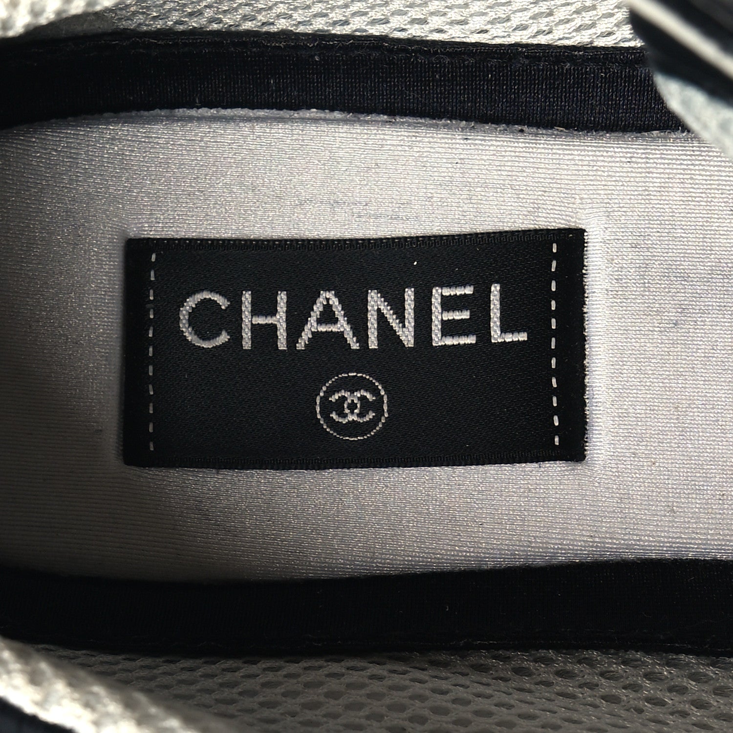 Chanel Calfskin Mesh Suede Mens CC Sneakers 43 Black White 7 of 8
