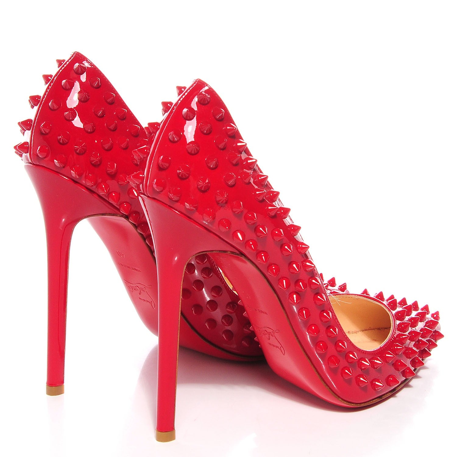 Christian Louboutin Patent Pigalle Spikes 120 Pumps Red 4 of 7