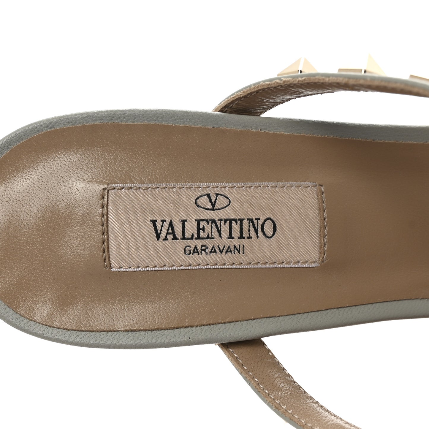 Calfskin Rockstud 60mm Caged Slide Sandals 40 Opal Grey