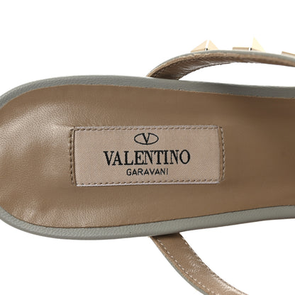 Valentino Garavani Calfskin Rockstud 60mm Caged Slide Sandals 40 Opal Grey 8 of 10