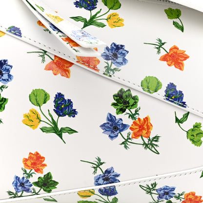 Loewe Satin Calfskin Flower Print Small Puzzle Edge Bag White Multicolor 8 of 11