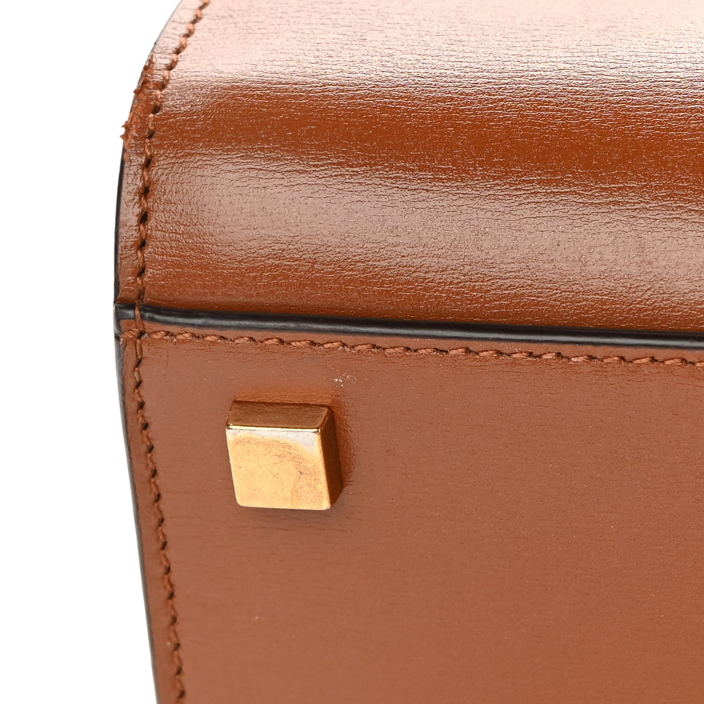 Calfskin Small Manhattan Shopper Tote Brick Ebony Dark