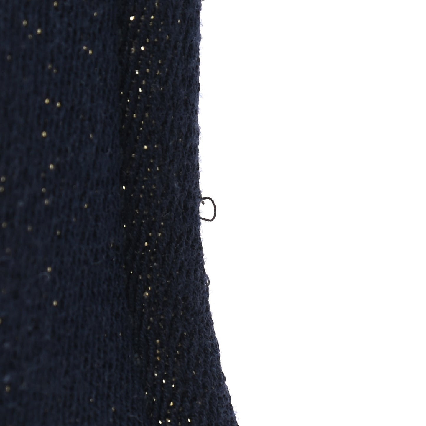 Lurex Canvas Medium Deauville Tote Navy Blue Gold
