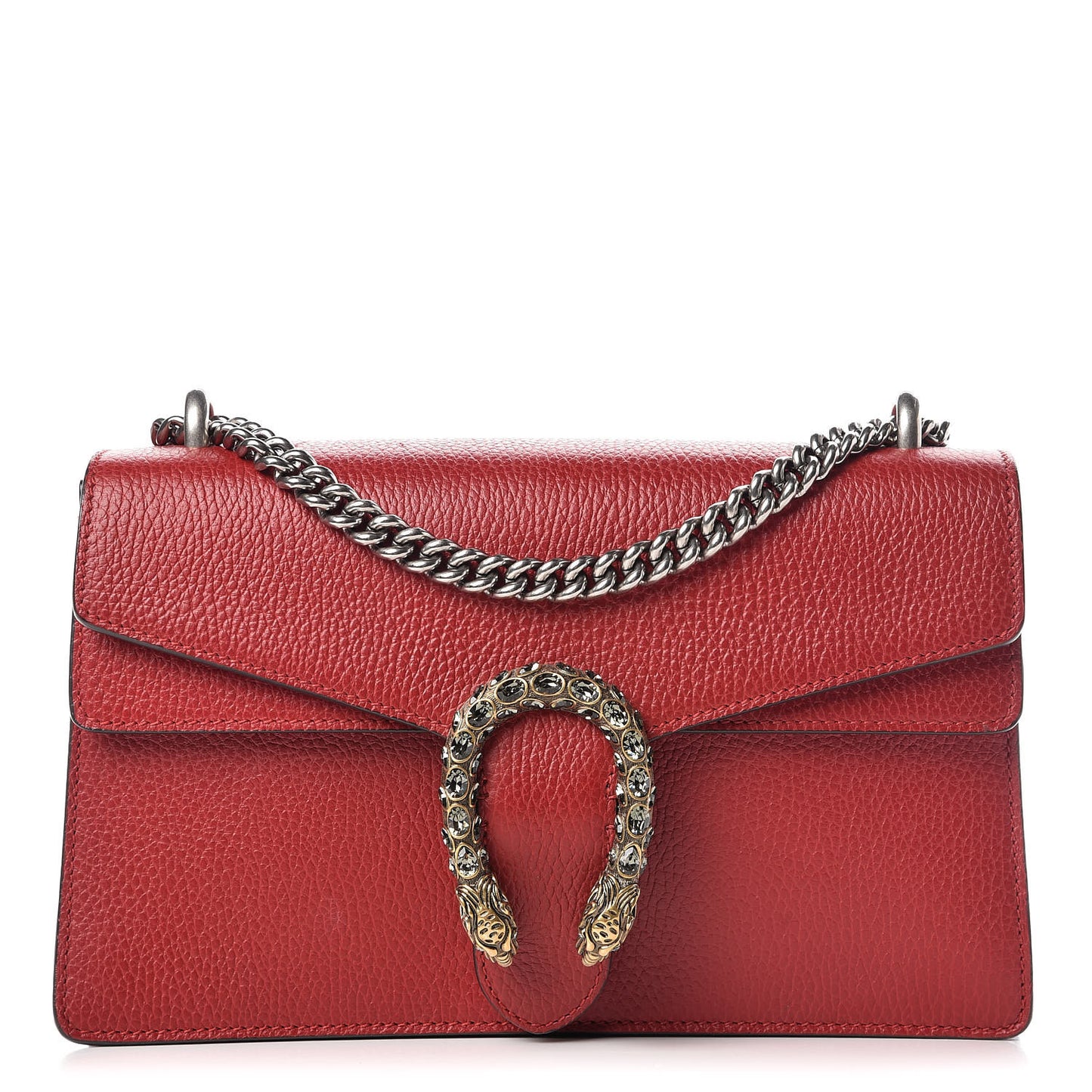 Dollar Calfskin Swarovski Crystal Small Dionysus Shoulder Bag Hibiscus Red