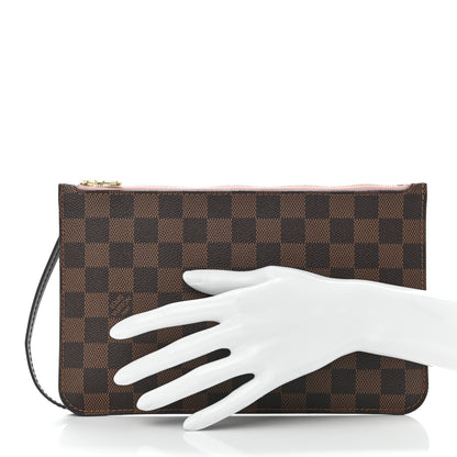 Louis Vuitton Damier Ebene Neverfull MM GM Pochette Rose Ballerine 2 of 7