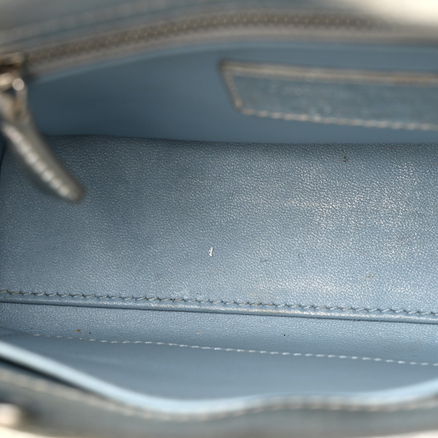 Metallic Grained Calfskin Cannage Small Lucky Badges My Lady Dior Silver