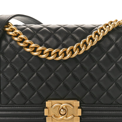 Chanel Lambskin Quilted Medium Boy Flap Black 8 of 12
