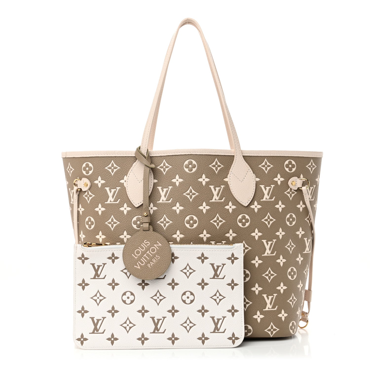 Louis Vuitton Empreinte Monogram Spring In The City Neverfull MM Kaki Beige Cream 3 of 10