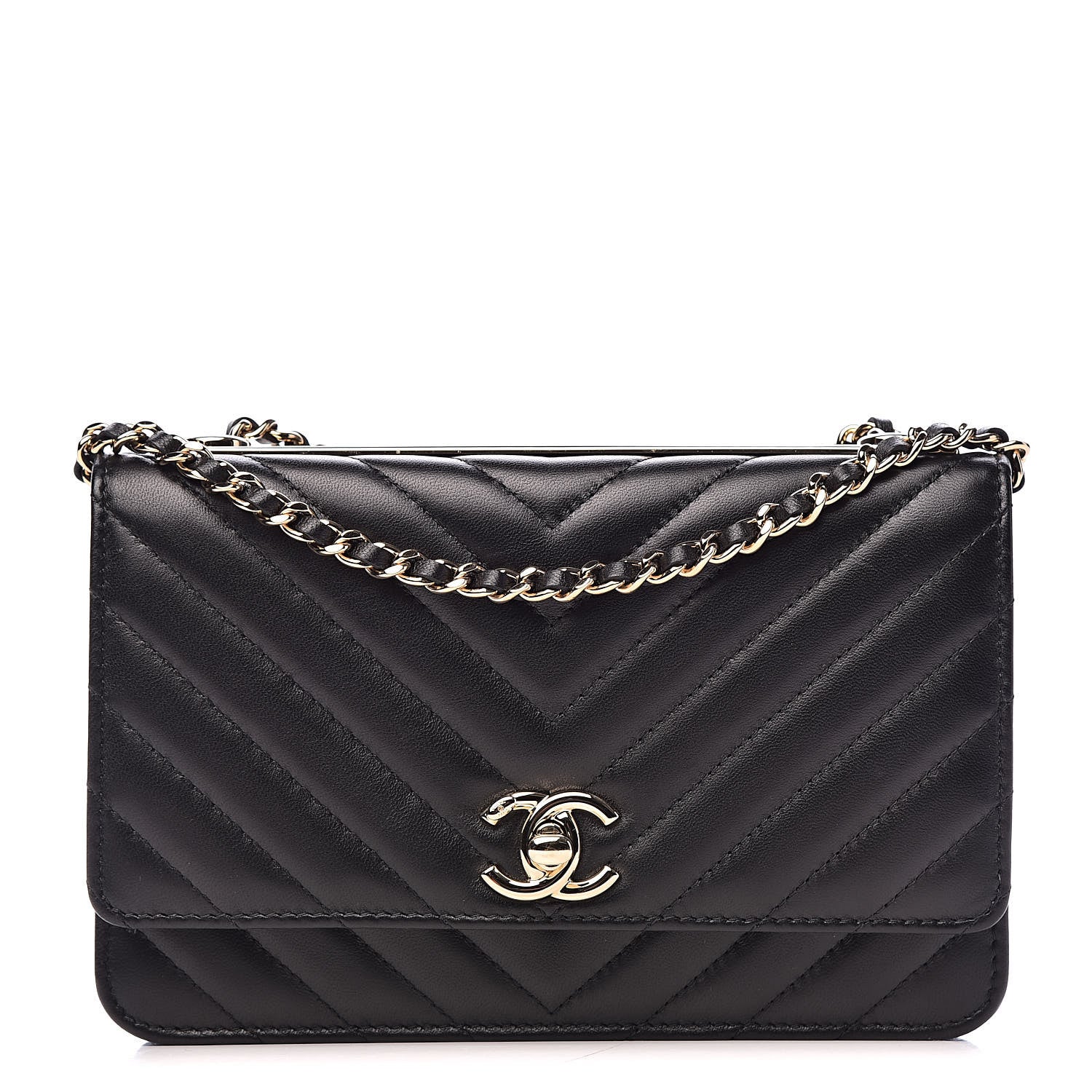 Chanel Lambskin Quilted Trendy CC Wallet On Chain WOC Black 2 of 13