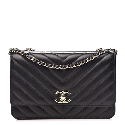 Chanel Lambskin Quilted Trendy CC Wallet On Chain WOC Black 2 of 13