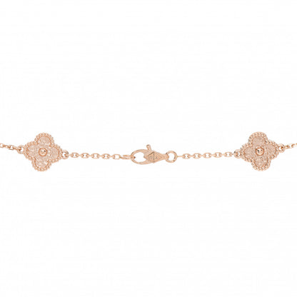 Van Cleef & Arpels 18K Rose Gold 16 Motifs Sweet Alhambra Necklace 4 of 4