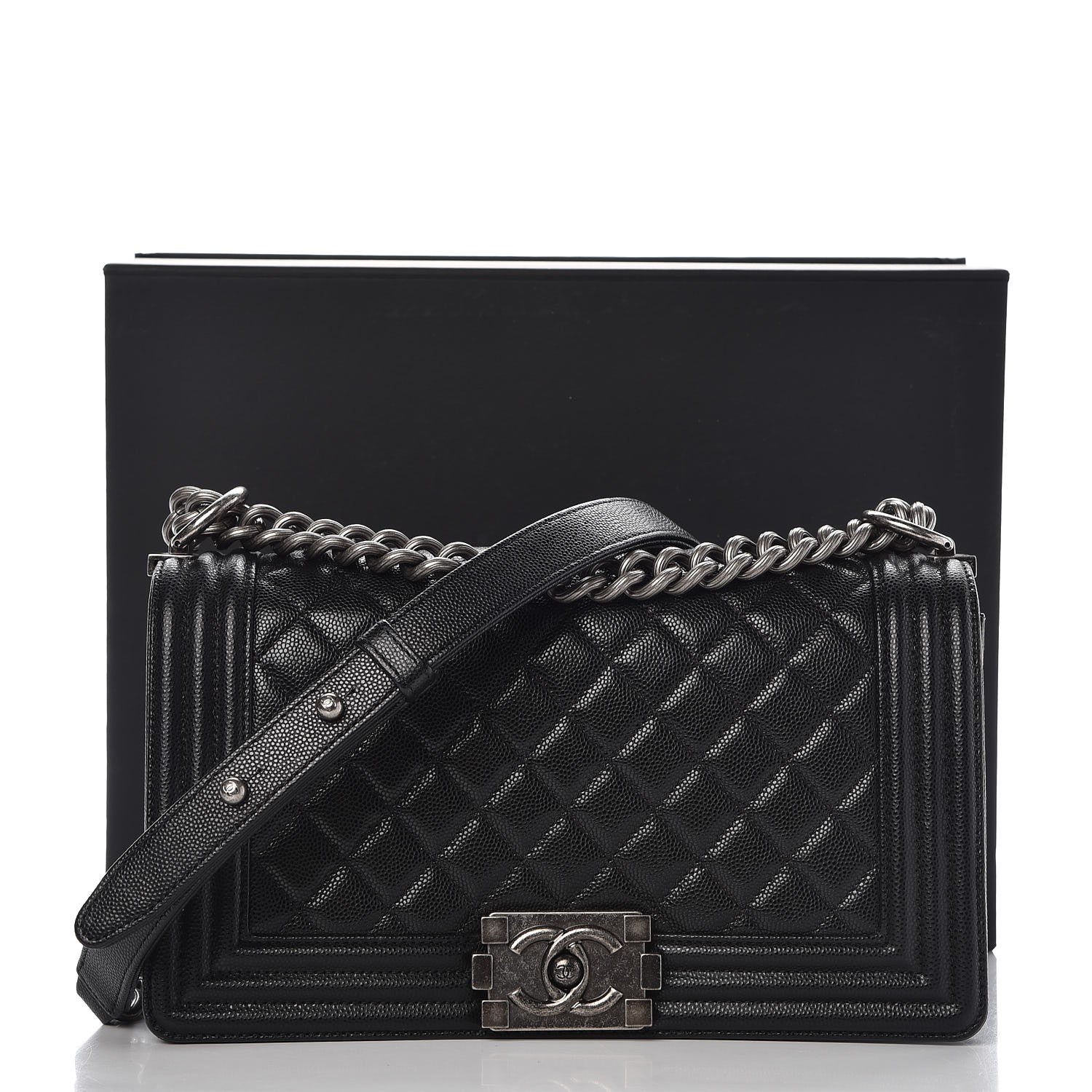 Chanel Caviar Quilted Medium Boy Flap Black 8 of 8
