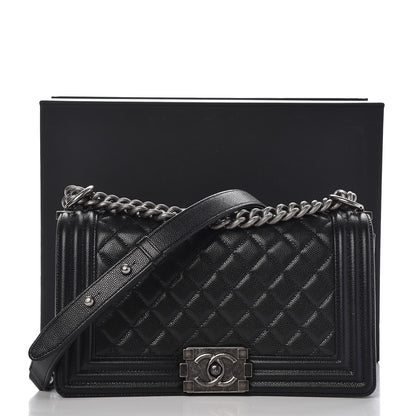Chanel Caviar Quilted Medium Boy Flap Black 8 of 8