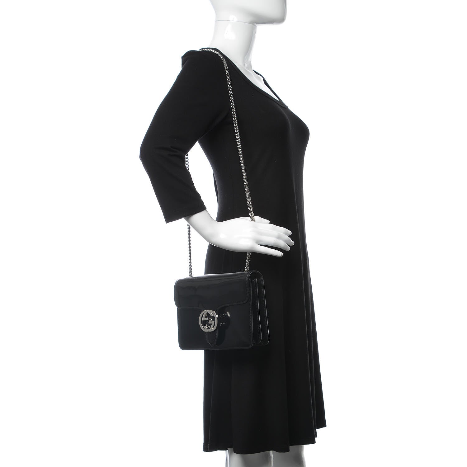 Gucci Shade Lux Calfskin Small Interlocking G Shoulder Bag Black 2 of 10