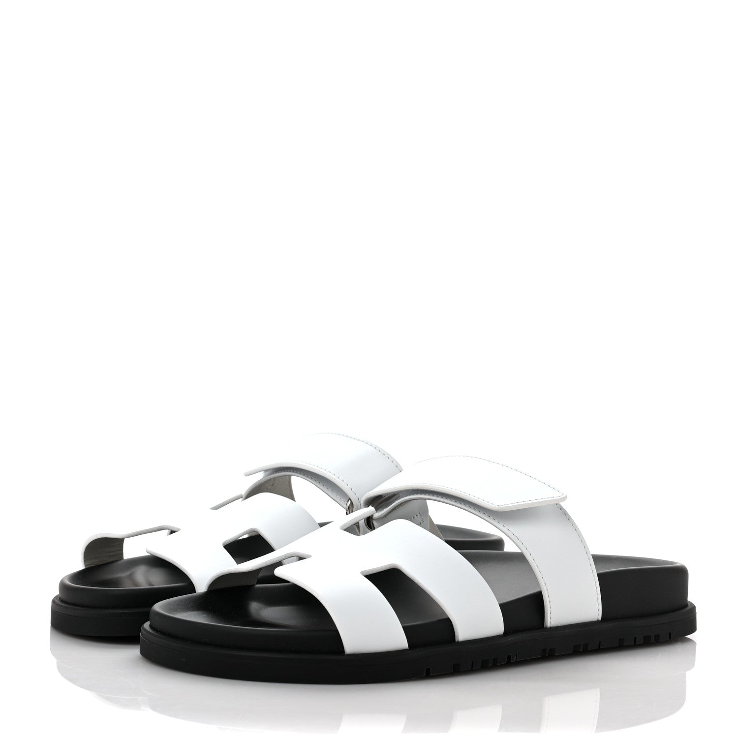 Hermes Calfskin Womens Chypre Sandals 36.5 White 3 of 7