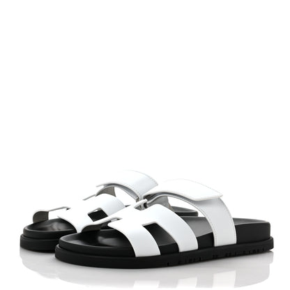 Hermes Calfskin Womens Chypre Sandals 36.5 White 3 of 7