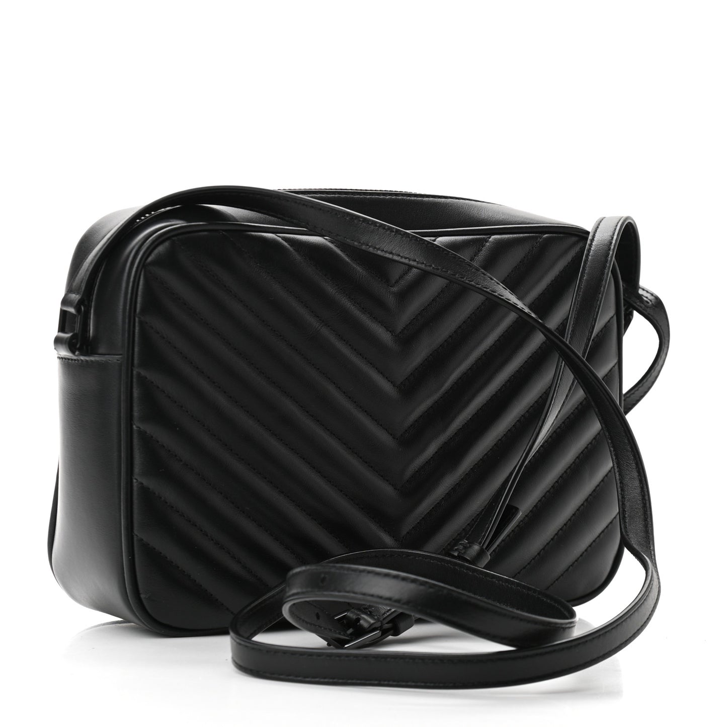 Calfskin Matelasse Monogram Lou Camera Bag Black