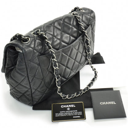 Chanel Lambskin Quilted Jumbo Flap Black SHW 3 of 12