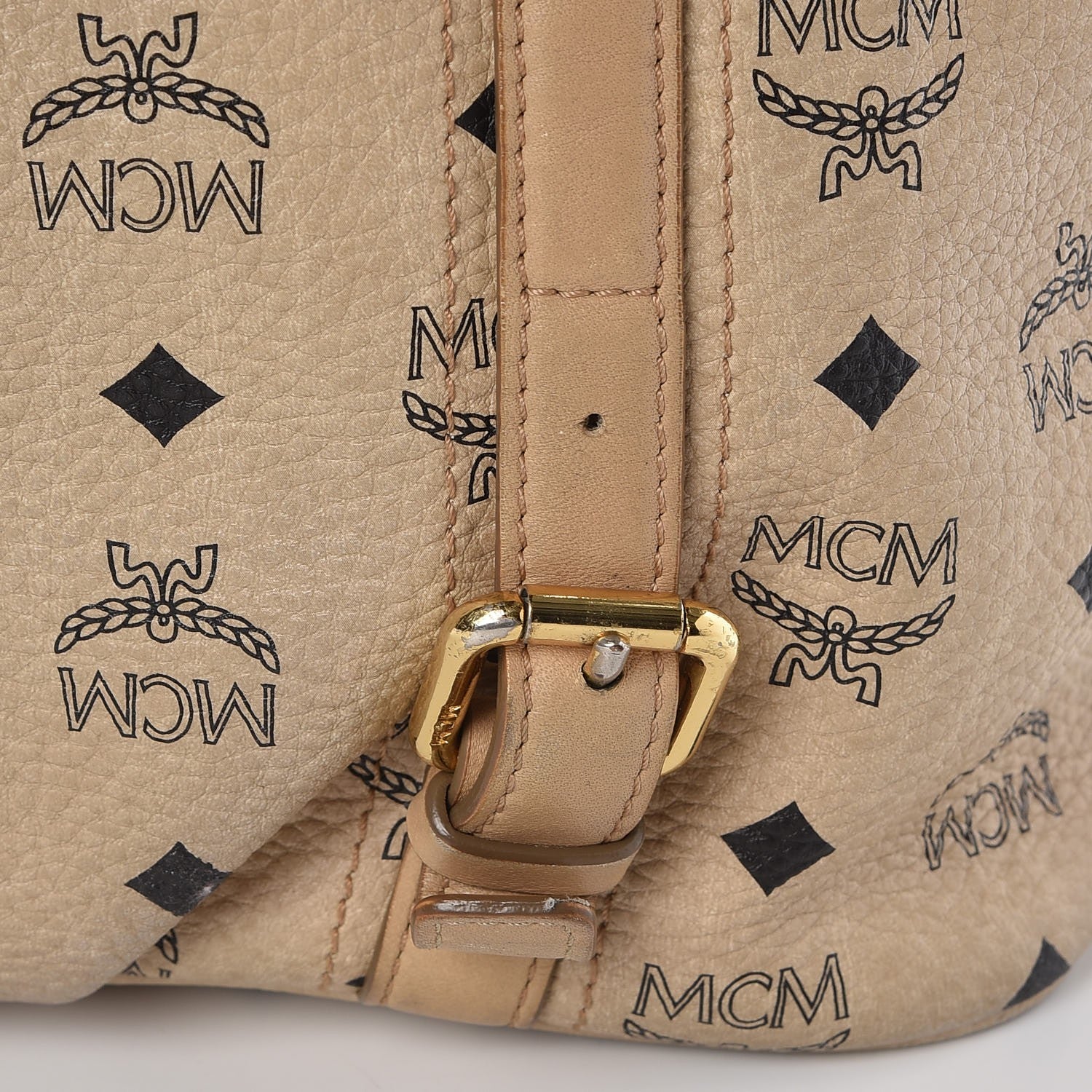 MCM Visetos Medium Essentials Shopper Tote Beige 24 of 28